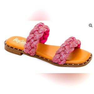 Corkeys Don’t Get It Twisted Fuchsia Rhinestone Sandles